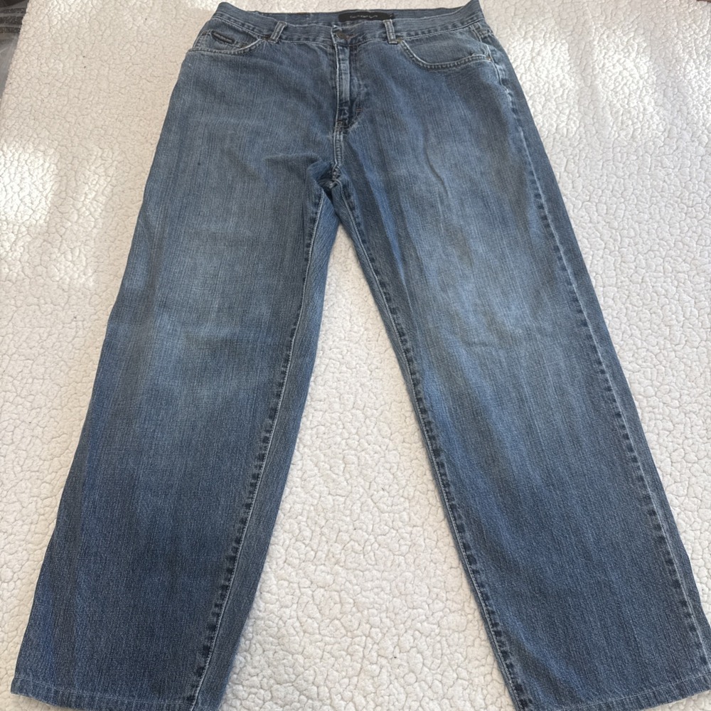 Vintage Calvin Klein Jeans Mens 34X30 Blue Denim Straight wide leg Y2K MP97A31